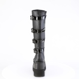 Vegan 11,5 cm SHAKER-210 plateforme bottes hautes femme  boucles