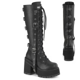 Vegan 12 cm ASSAULT-218 bottes  semelles cloutes et plateforme femmes en noir