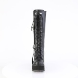 Vegan 12 cm ASSAULT-218 bottes  semelles cloutes et plateforme femmes en noir