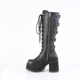 Vegan 12 cm ASSAULT-218 bottes  semelles cloutes et plateforme femmes en noir