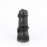 Vegan 12 cm ASSAULT-72 botas de tornozelo  semelles cloutes et plateforme pour femmes en noir