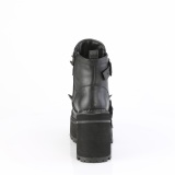 Vegan 12 cm ASSAULT-72 botas de tornozelo  semelles cloutes et plateforme pour femmes en noir