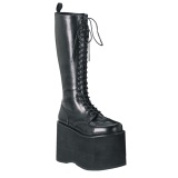 Vegan 14,5 cm MEGA-602 cyberpunk plateforme bottes hautes homme noir