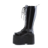 Vegan 14,5 cm MEGA-602 cyberpunk plateforme bottes hautes homme noir