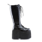 Vegan 14,5 cm MEGA-602 cyberpunk plateforme bottes hautes homme noir