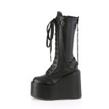 Vegan 14 cm SWING-150 plateforme bottes femme hauteur mollet  lacets