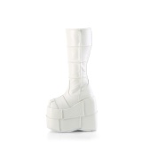 Vegan 18 cm cyberpunk bottes au genou homme plateforme extrme blanc