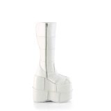 Vegan 18 cm cyberpunk bottes au genou homme plateforme extrme blanc