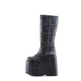 Vegan 18 cm cyberpunk bottes au genou homme plateforme extrme noir