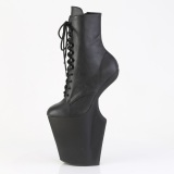 Vegan 20 cm WORSHIP-1020 Heelless bottines pony talons noires