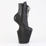 Vegan 20 cm WORSHIP-1020 Heelless bottines pony talons noires