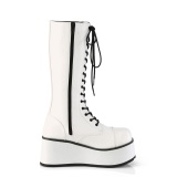 Vegan 8,5 cm TRASH502 cyberpunk plateforme bottes hautes homme blanc