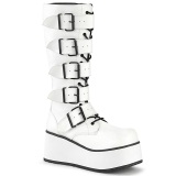 Vegan 8,5 cm TRASH518 cyberpunk plateforme bottes hautes homme blanc