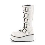 Vegan 8,5 cm TRASH518 cyberpunk plateforme bottes hautes homme blanc