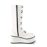 Vegan 8,5 cm TRASH518 cyberpunk plateforme bottes hautes homme blanc