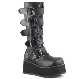 Vegan 8,5 cm TTRASH518 cyberpunk plateforme bottes hautes homme noir