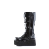 Vegan 8,5 cm TTRASH518 cyberpunk plateforme bottes hautes homme noir