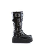 Vegan 8,5 cm TTRASH518 cyberpunk plateforme bottes hautes homme noir