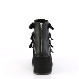 Vegan 9 cm DAMNED-105 plateforme bottines femmes avec boucles noir