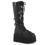 Vegan 9 cm DAMNED-220 plateforme bottes hautes femme  lacets