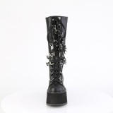 Vegan 9 cm DAMNED-220 plateforme bottes hautes femme  lacets