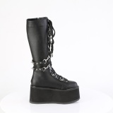 Vegan 9 cm DAMNED-220 plateforme bottes hautes femme  lacets