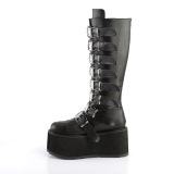 Vegan 9 cm DAMNED-318 plateforme bottes hautes femme  boucles noir