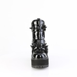 Verni 12 cm ASSAULT-72 botas de tornozelo  semelles cloutes et plateforme pour femmes en noir