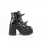 Verni 12 cm ASSAULT-72 botas de tornozelo  semelles cloutes et plateforme pour femmes en noir