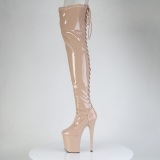 Verni 20 cm FLAMINGO-3850 bottes cuissardes  lacets beige