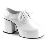 Verni JAZZ-02 disco chaussures de proxnte hommes 70  plateforme blanc