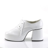 Verni JAZZ-02 disco chaussures de proxnte hommes 70  plateforme blanc