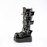 Vernis 11,5 cm BEAR-215 emo bottes femmes  pyramidal plateforme en noir