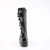 Vernis 11,5 cm BEAR-215 emo bottes femmes  pyramidal plateforme en noir