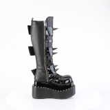 Vernis 11,5 cm BEAR-215 emo bottes femmes  pyramidal plateforme en noir