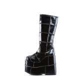 Vernis 18 cm cyberpunk bottes au genou homme plateforme extrme noir